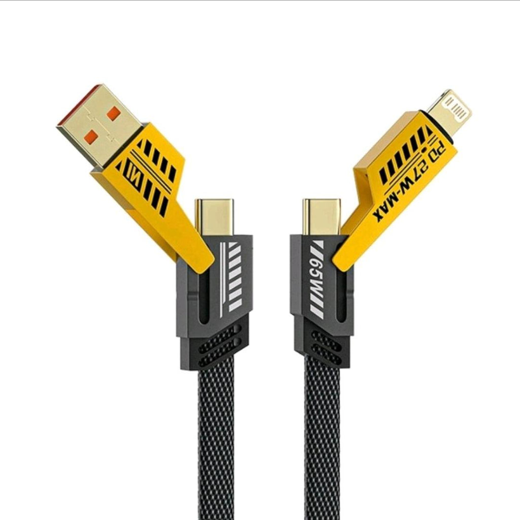 4-in-1 Charging Cable (USB-A to USB-C, Lightning & Micro USB) – Braided Multi Connector Cable