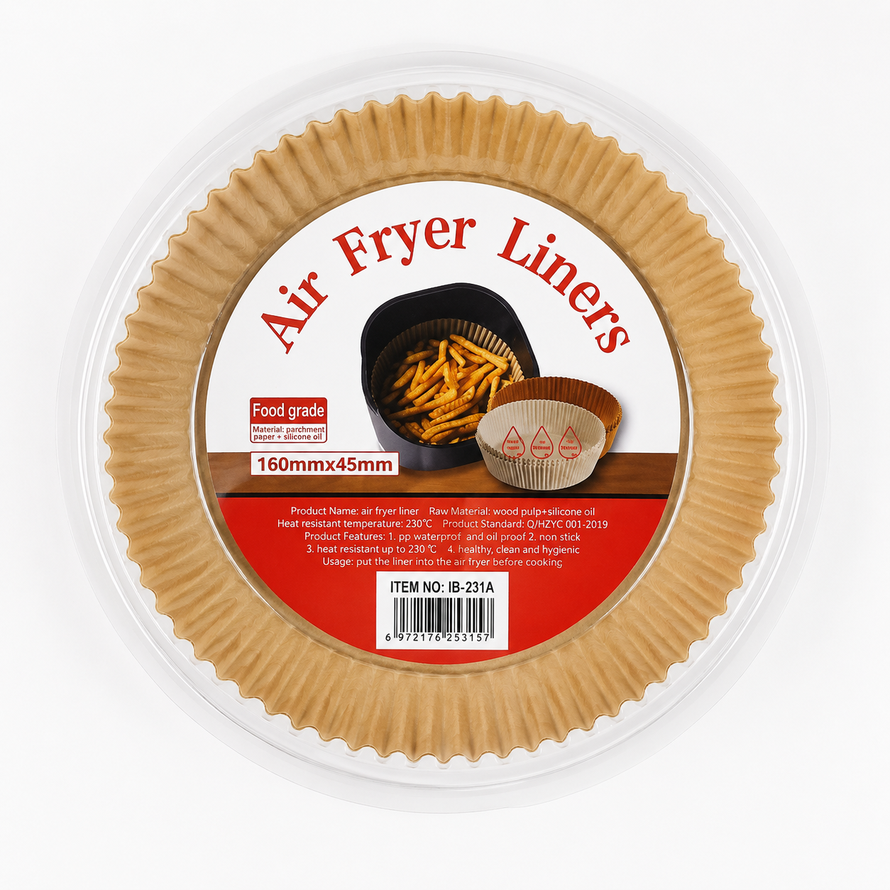120PCS Air Fryer Liners – 160mm Round Non-Stick Parchment Paper