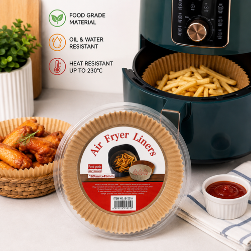 120PCS Air Fryer Liners – 160mm Round Non-Stick Parchment Paper