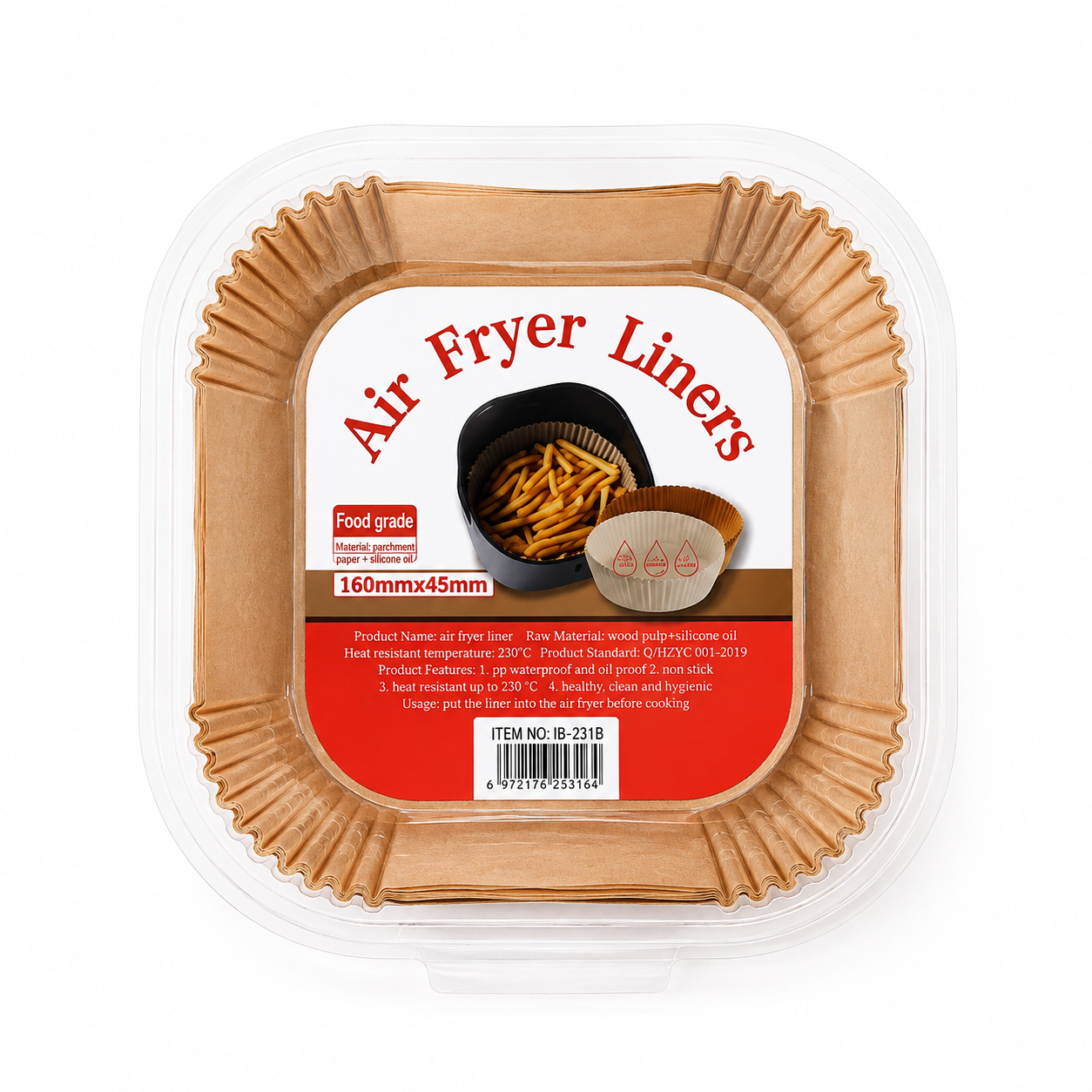 Air Fryer Paper Liners – 120 Pack | 160mm x 45mm