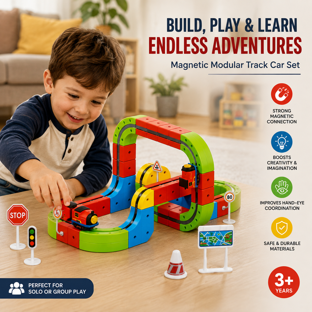 Magnetic Modular Train Track Set – 30 Piece DIY Building Toy