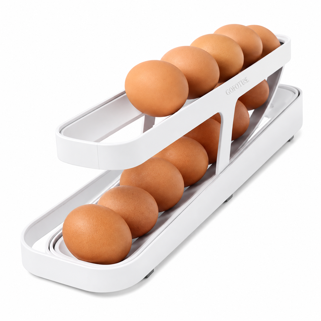 2-Tier Egg Storage Rack – Automatic Rolling Egg Holder