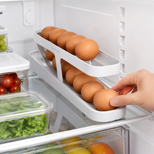 2-Tier Egg Storage Rack – Automatic Rolling Egg Holder