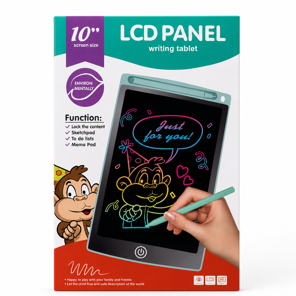 10-Inch LCD Writing Tablet for Kids & Adults – Reusable Digital Drawing Pad