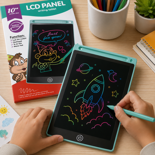 10-Inch LCD Writing Tablet for Kids & Adults – Reusable Digital Drawing Pad