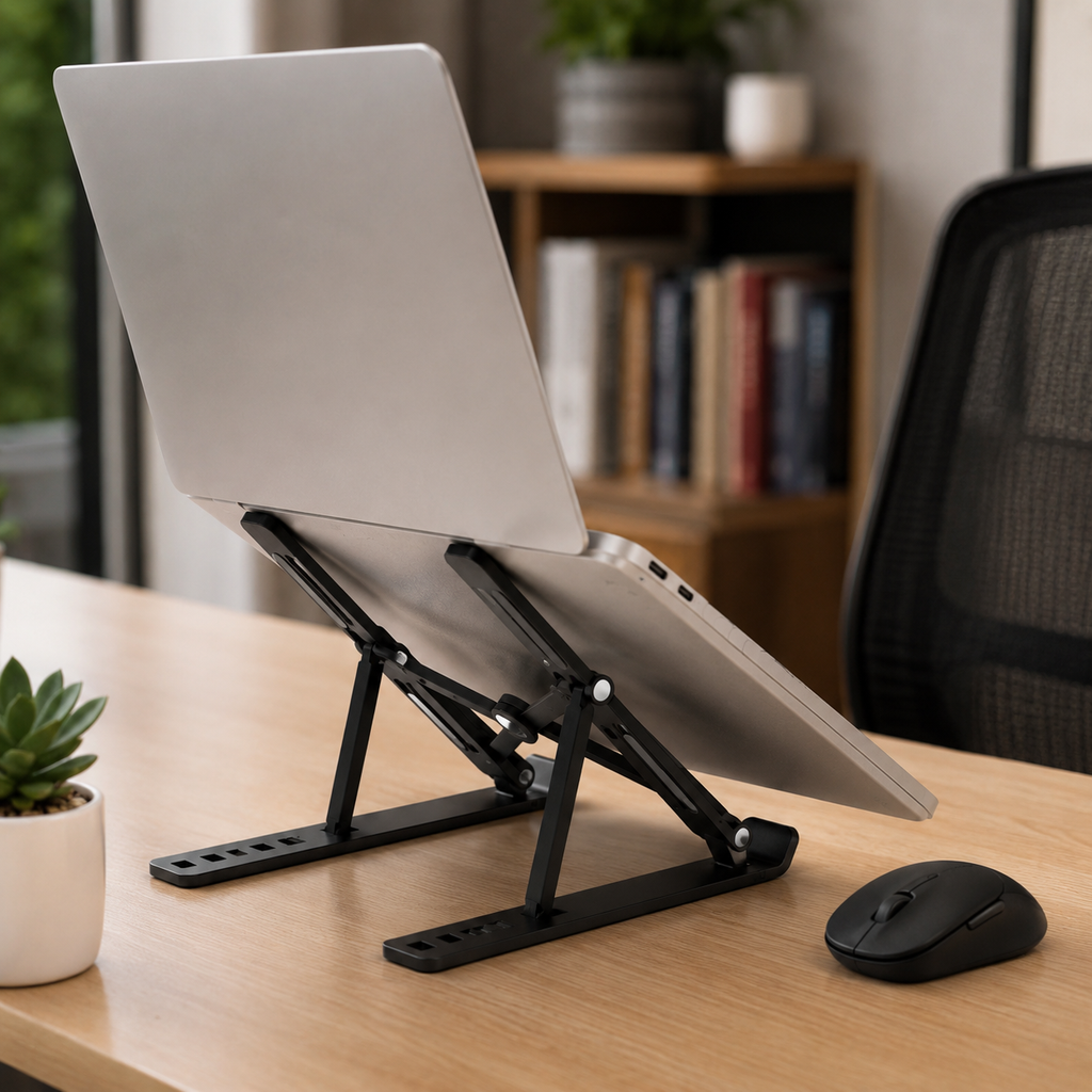 Adjustable Foldable Laptop Stand – Portable Ergonomic Laptop & Tablet Holder