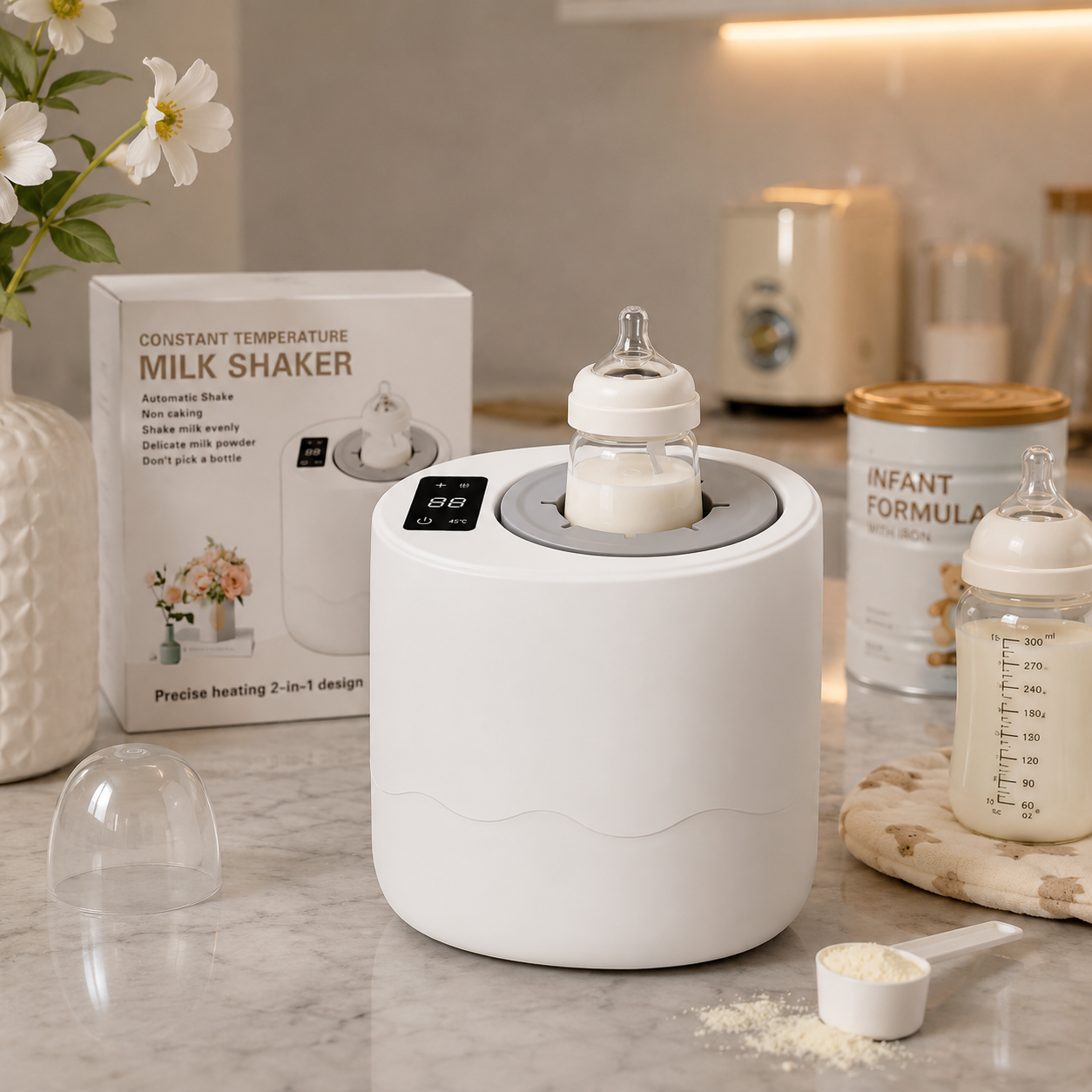 2-in-1 Baby Milk Shaker & Bottle Warmer – Constant Temperature
