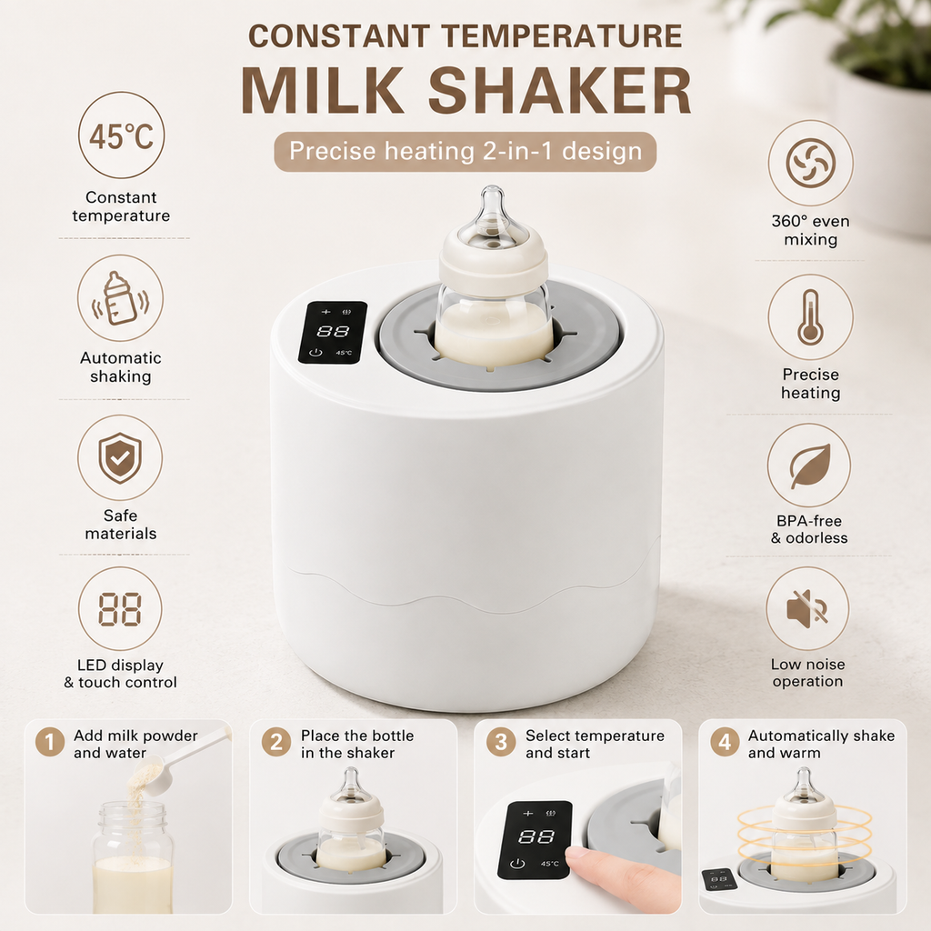 2-in-1 Baby Milk Shaker & Bottle Warmer – Constant Temperature