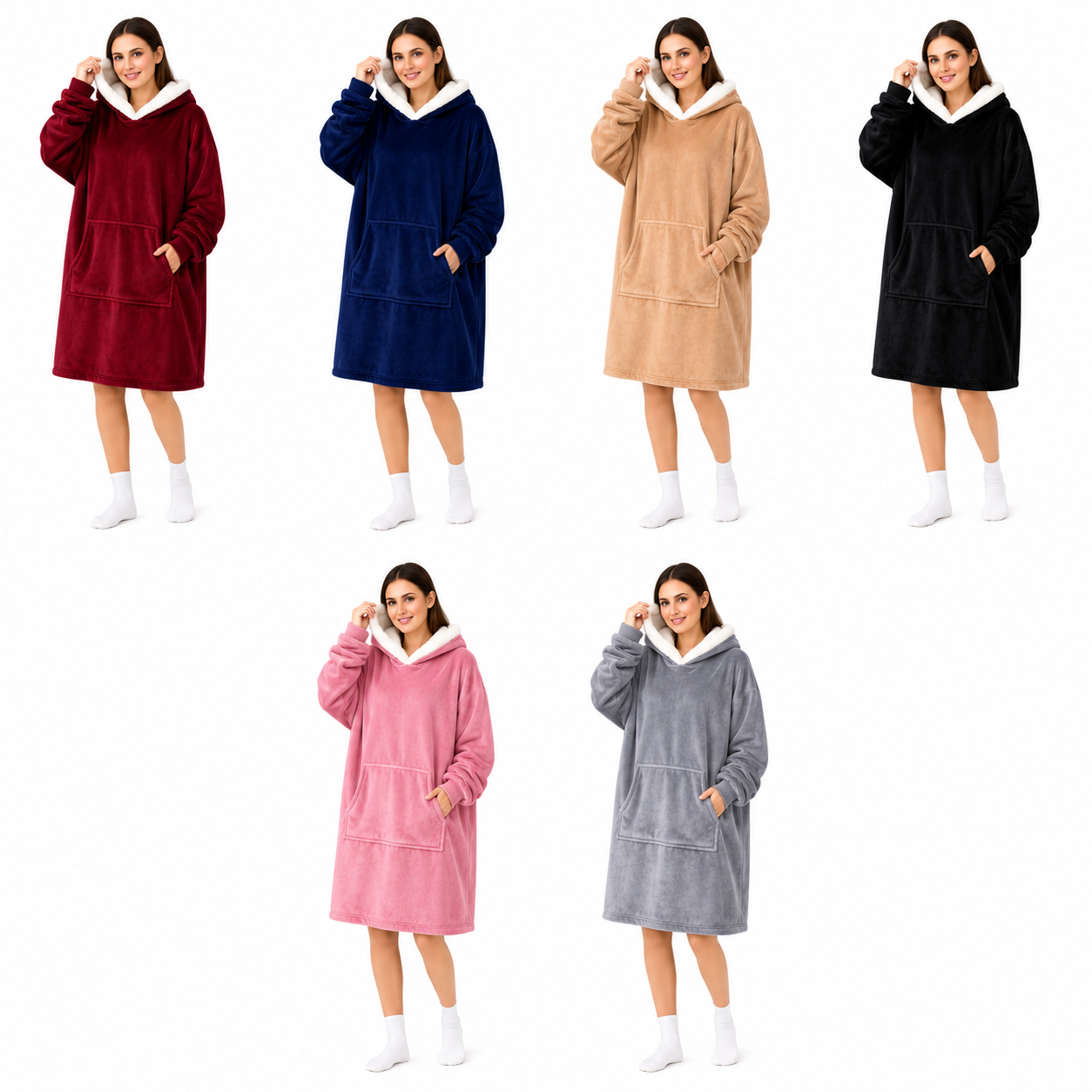 Plush Hooded Blanket Hoodie – Warm & Cozy Wearable Blanket