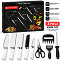 8-Piece Kitchen Knife Set – Knives, Scissors, Peeler & Sharpening Rod