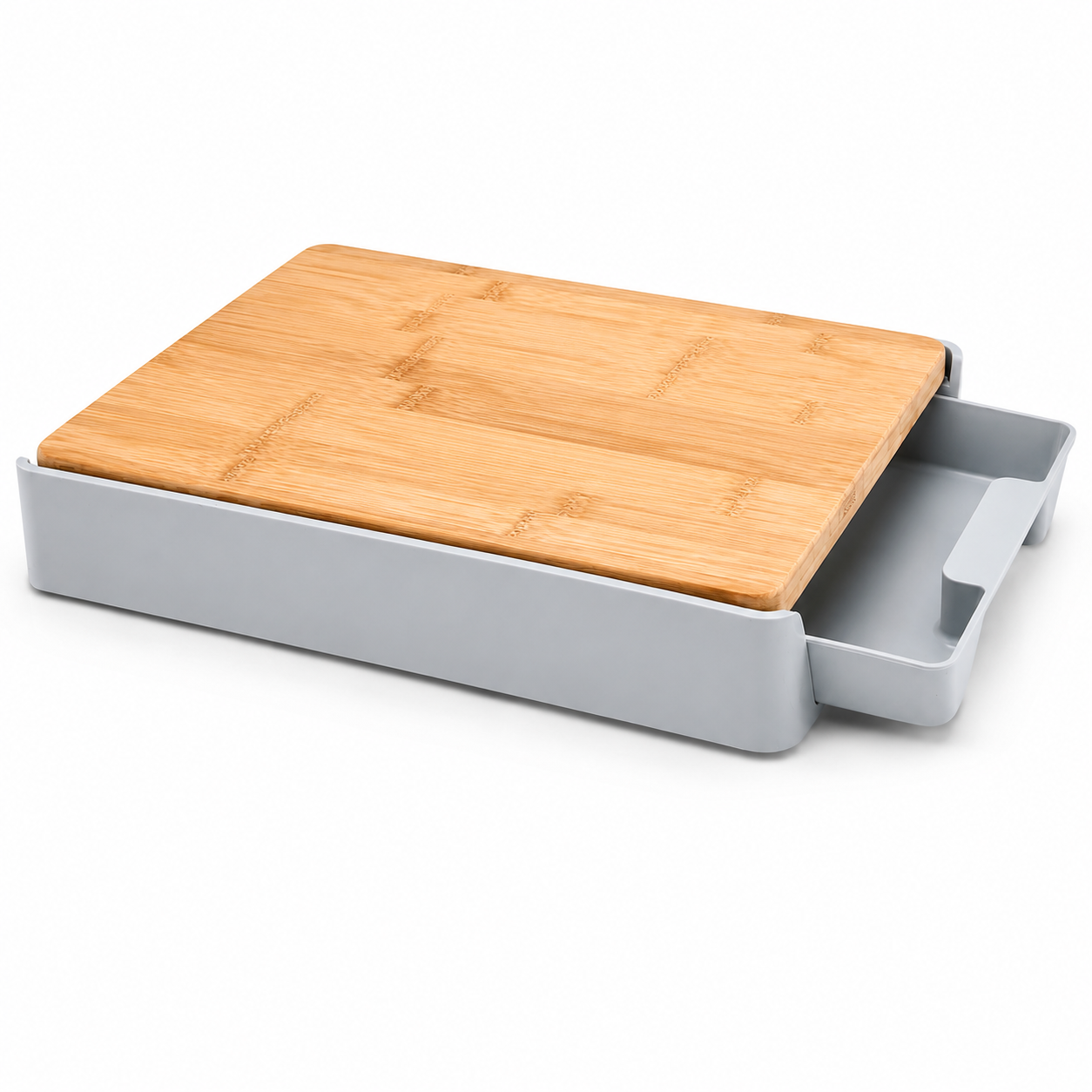 Bamboo Chopping Board with Pull-Out Drawer Tray