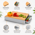 Bamboo Chopping Board with Pull-Out Drawer Tray