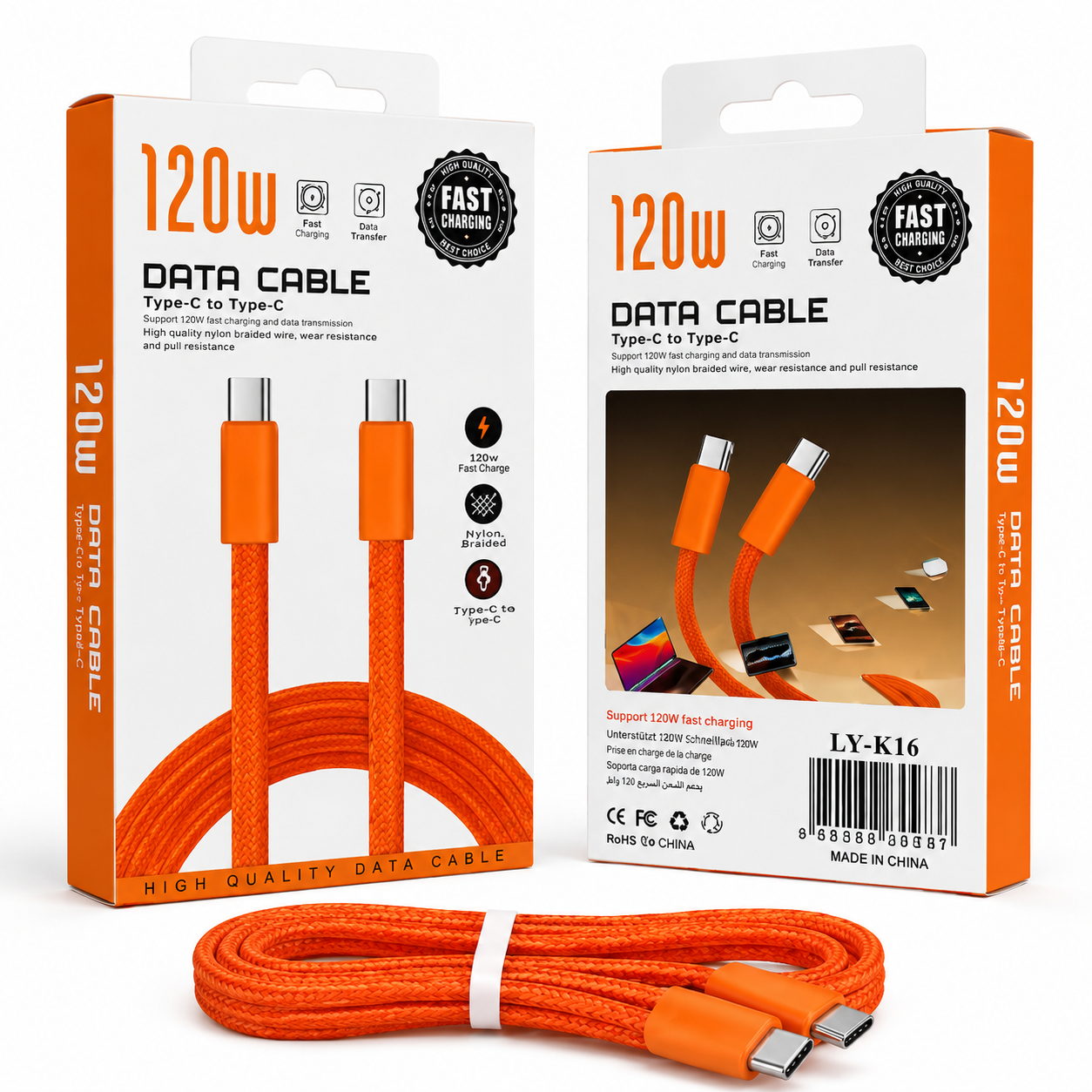120W USB-C to USB-C Fast Charging Cable