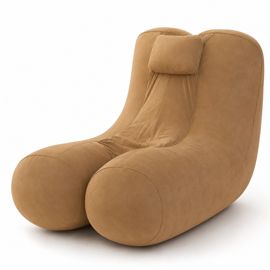 Inflatable Lounge Chair with Back Support – Soft Suede Single Seat