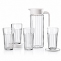 5-Piece Glass Water Jug & Drinking Glass Set