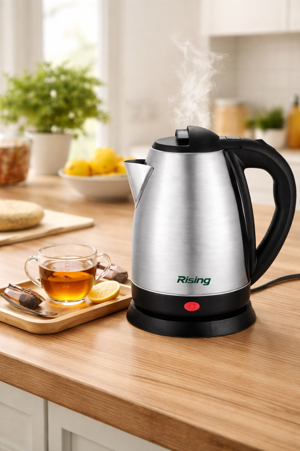Rising RS-200 Stainless Steel Cordless Kettle – 1.8L Capacity