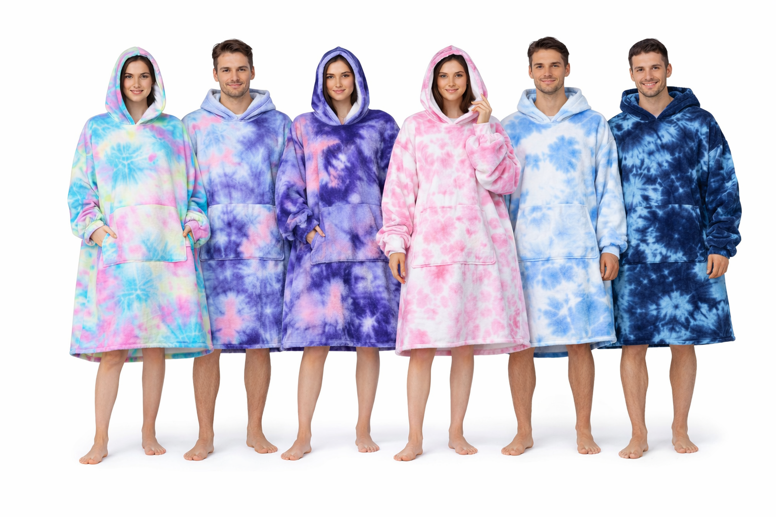 Oversized Hooded Blanket – Tie Dye Wearable Blanket Hoodie (Multiple Colours)
