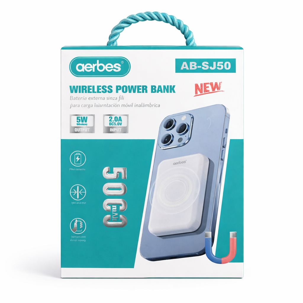 Aerbes Wireless Power Bank 5000mAh – MagSafe Magnetic Charger AB-SJ50