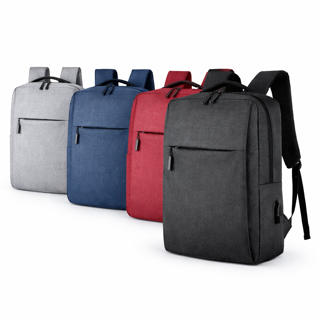 15.6” Laptop Backpack with USB Charging Port – Waterproof Oxford Travel Bag (Random Colour)