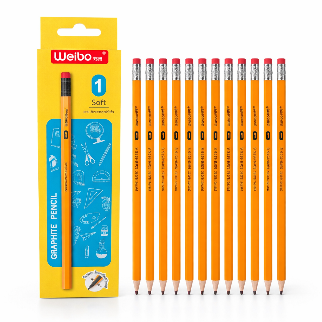 Weibo HB Graphite Pencils 12 Pack – Soft Writing Drawing Pencils