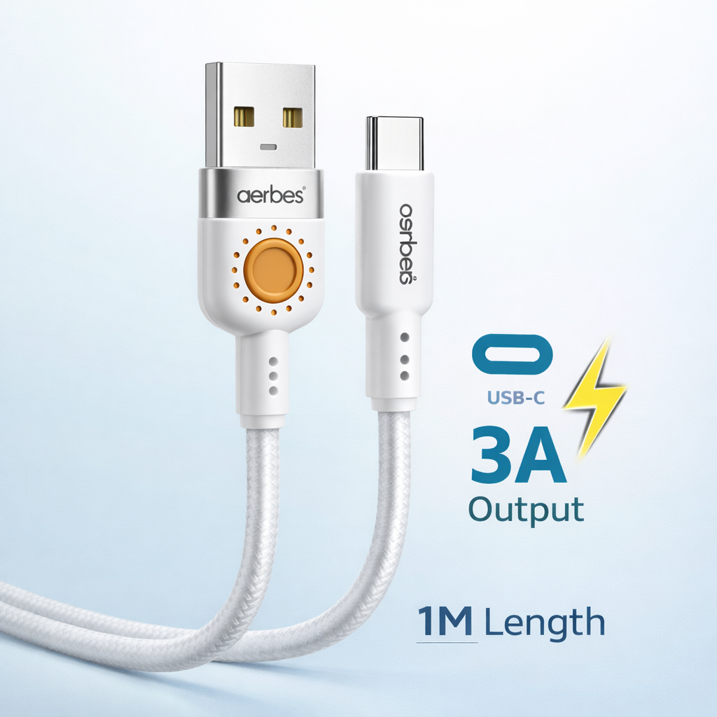 Aerbes USB-A to USB-C Fast Charging Cable 1M (3A Output)