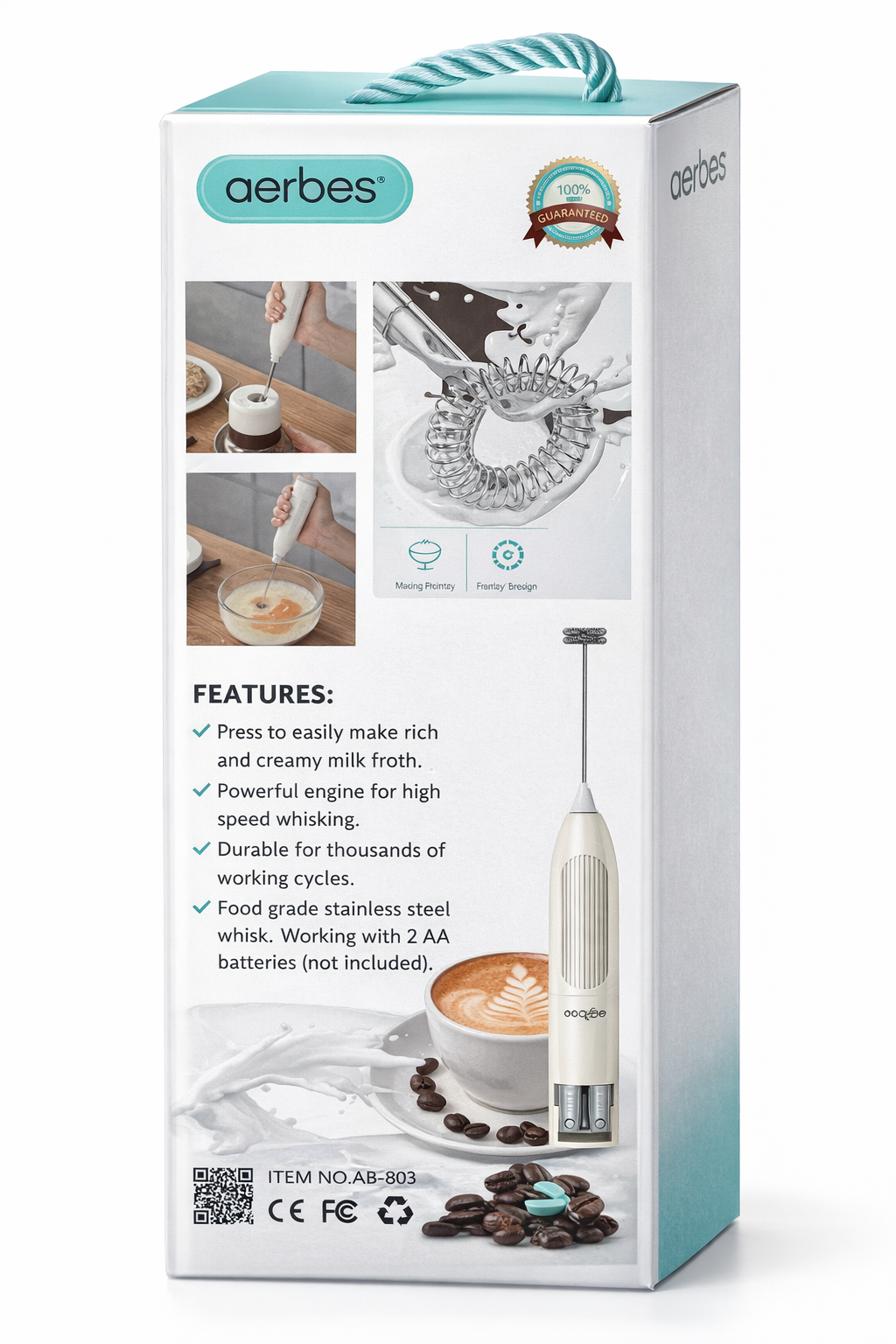Electric Milk Frother Handheld – Portable Coffee Foam Maker (Battery Operated)