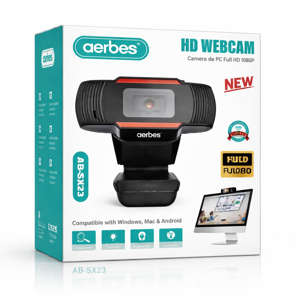 HD 1080P USB Webcam with Mic