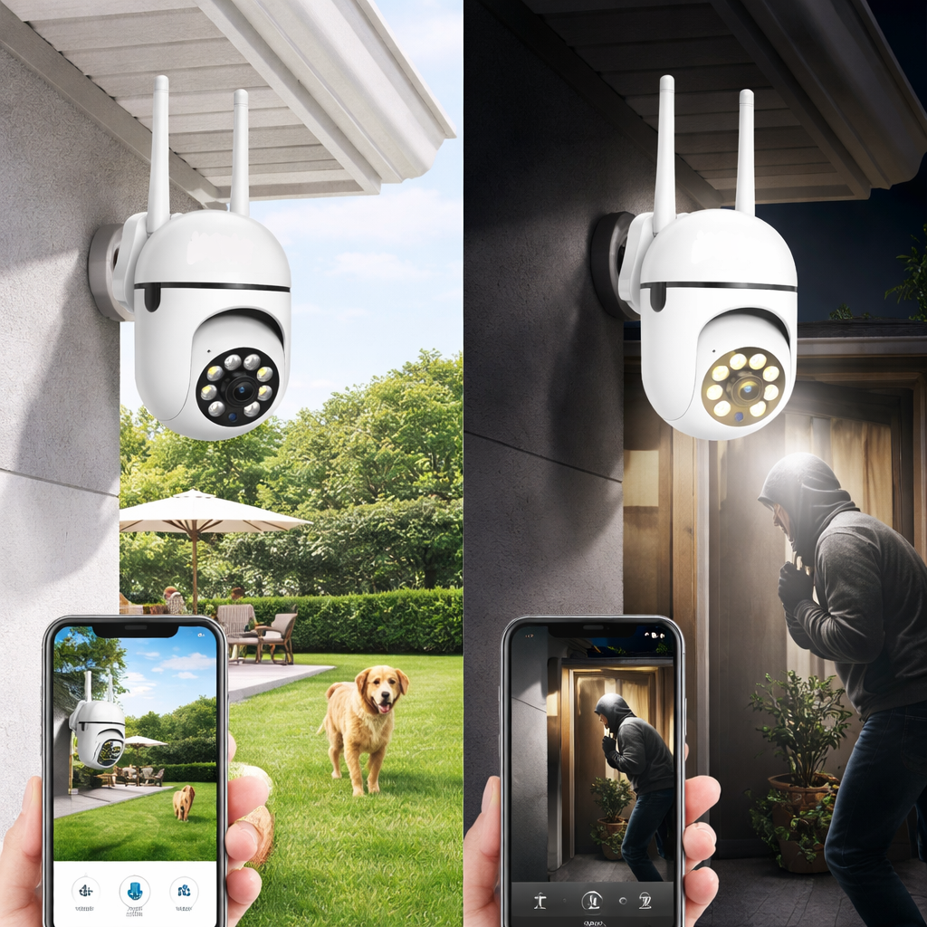 Outdoor WiFi Security Camera with Night Vision & Two-Way Audio | Smart Surveillance Camera