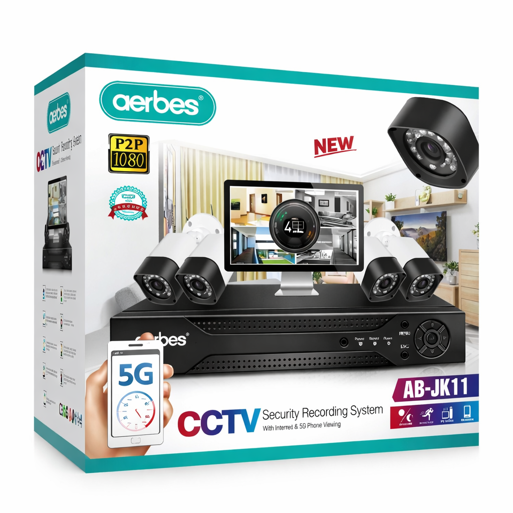 4 Camera CCTV Security System with DVR | HD Surveillance Kit with Night Vision & Remote Viewing