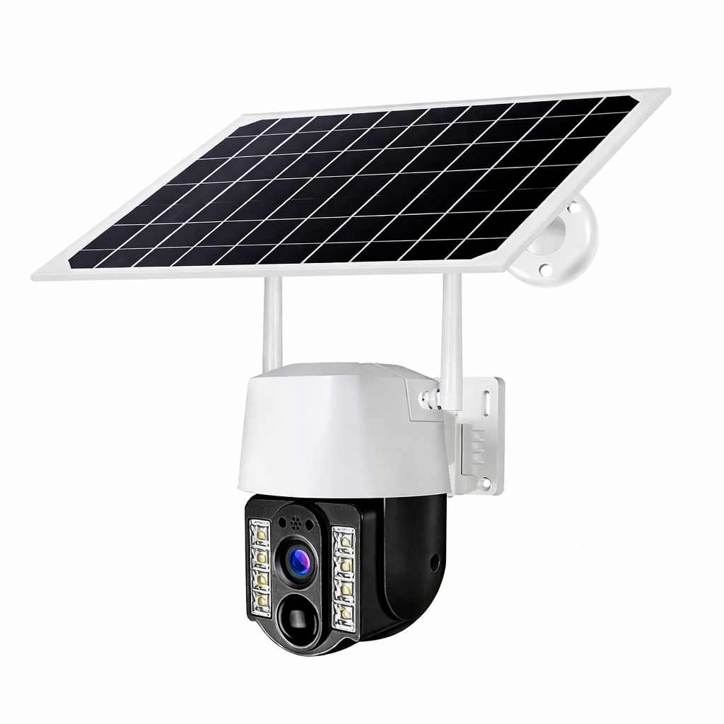 Solar Powered PTZ Security Camera with Night Vision & App Control | Wireless Outdoor CCTV