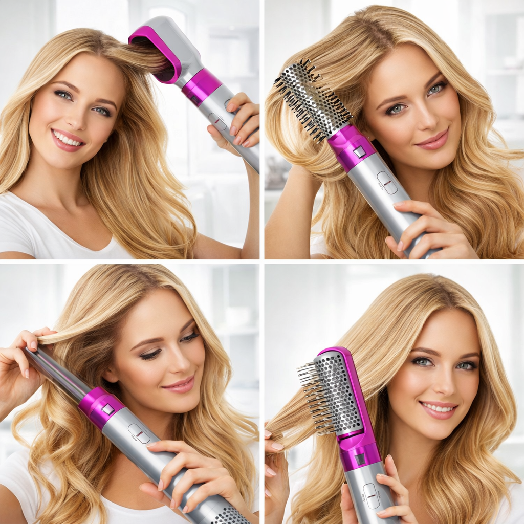 5-in-1 Ionic Hot Air Styler | Blow Dryer, Curling Wand & Volumizing Brush