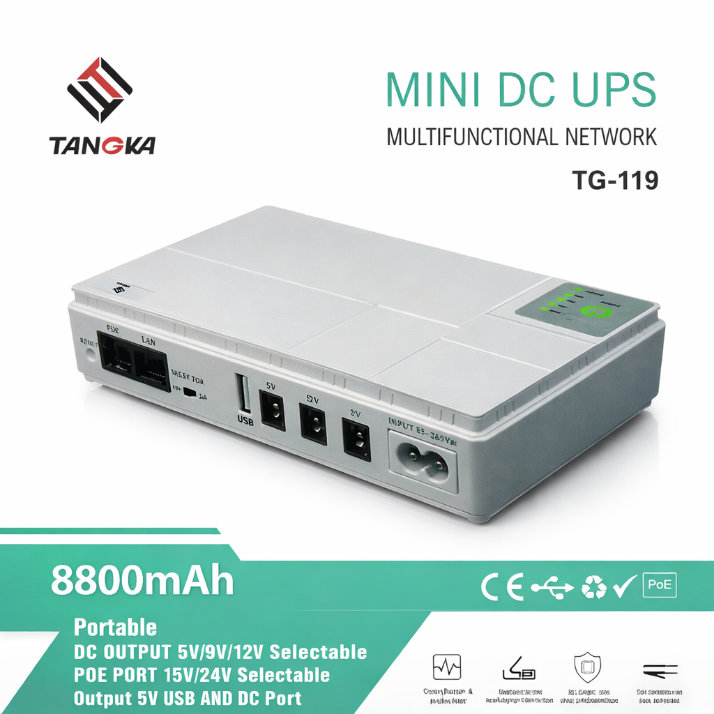 Mini DC UPS 8800mAh | Backup Power for WiFi Router, CCTV & Devices (TG-119)