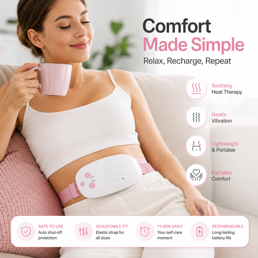 Portable Heating & Massage Waist Belt – Rechargeable Heat Therapy Belt