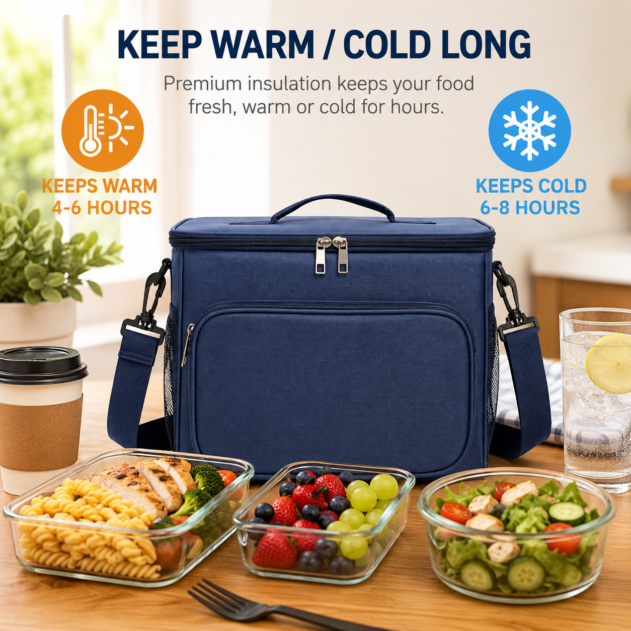 Premium Insulated Cooler Lunch Bag – Keeps Food Warm & Cold for Hours