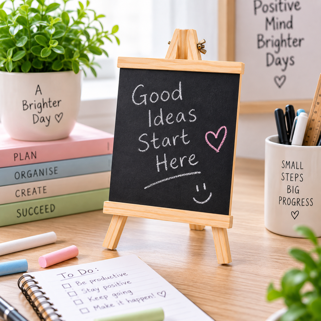 Mini Wooden Chalkboard Easel – 20 × 36cm