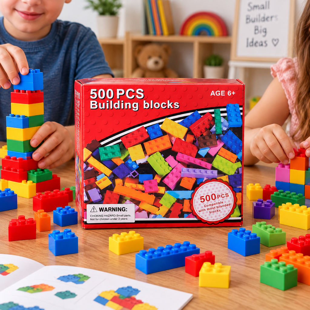 500-Piece Building Blocks Set for Kids – Creative Construction Toy