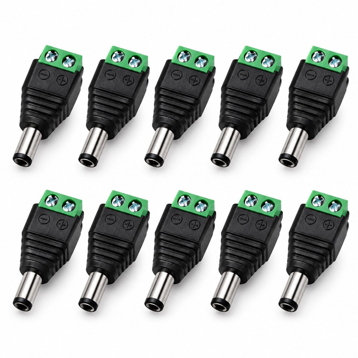 CCTV DC Power Connector – 5.5mm x 2.1mm Screw Terminal Adapter (Pack of 10)