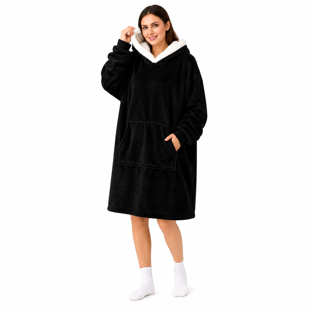 Plush Hooded Blanket Hoodie – Warm & Cozy Wearable Blanket