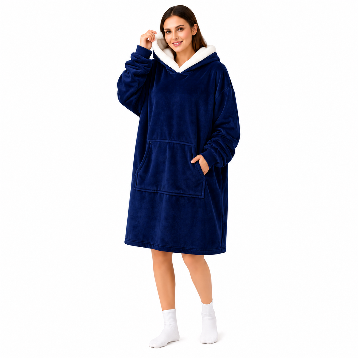 Plush Hooded Blanket Hoodie – Warm & Cozy Wearable Blanket