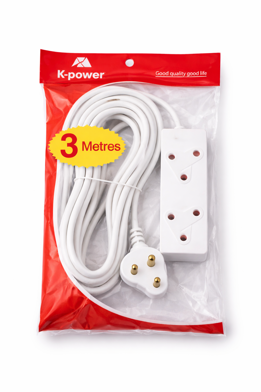 2 Way South African Extension Cable – Type M Power Extension Lead