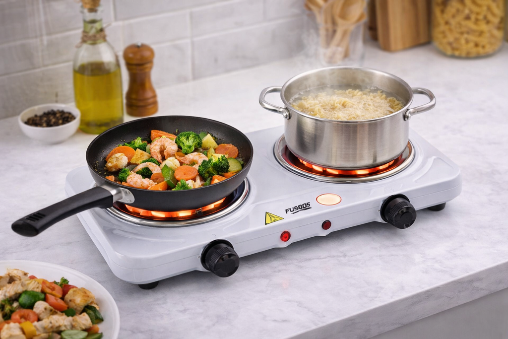 FUSSION FC-4005 Double Spiral Hot Plate Cooker – 2000W Dual Electric Countertop Burner