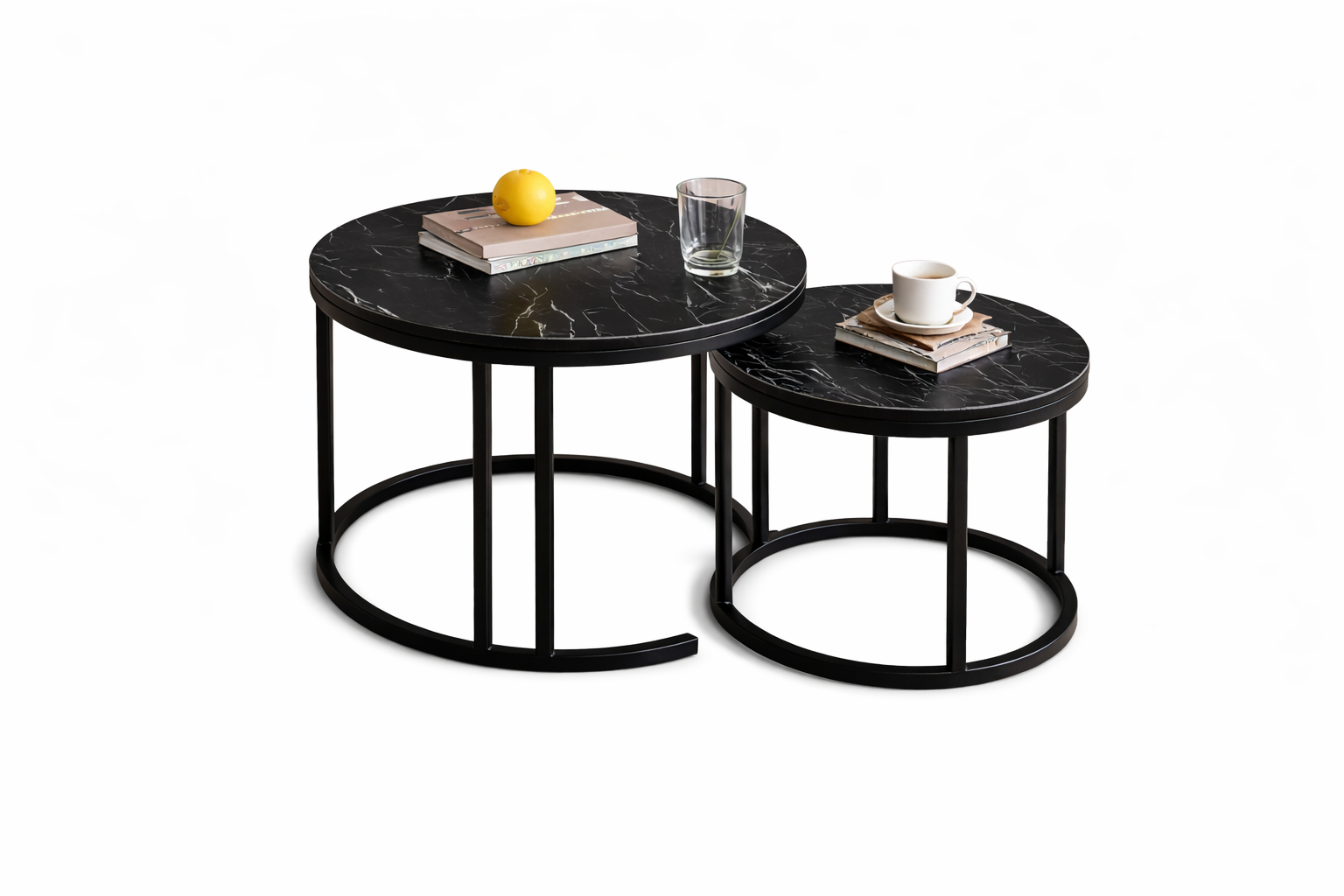 Modern Round Coffee Table Set – 70 x 70 x 45 cm Living Room Table