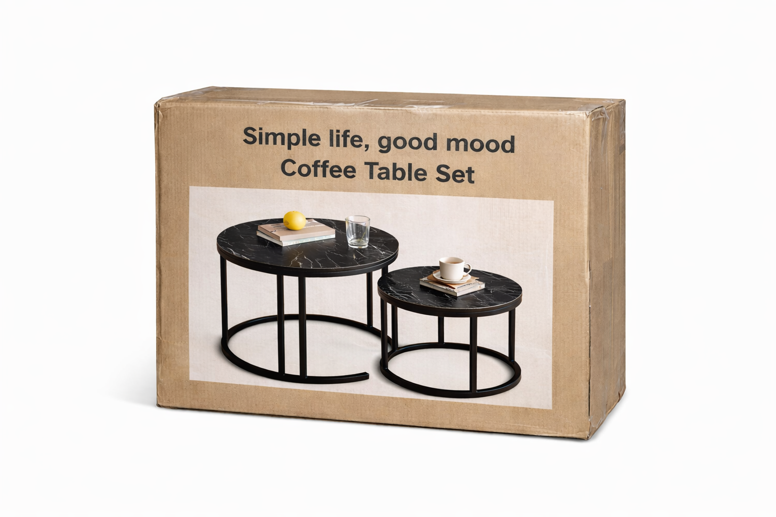 Modern Round Coffee Table Set – 70 x 70 x 45 cm Living Room Table