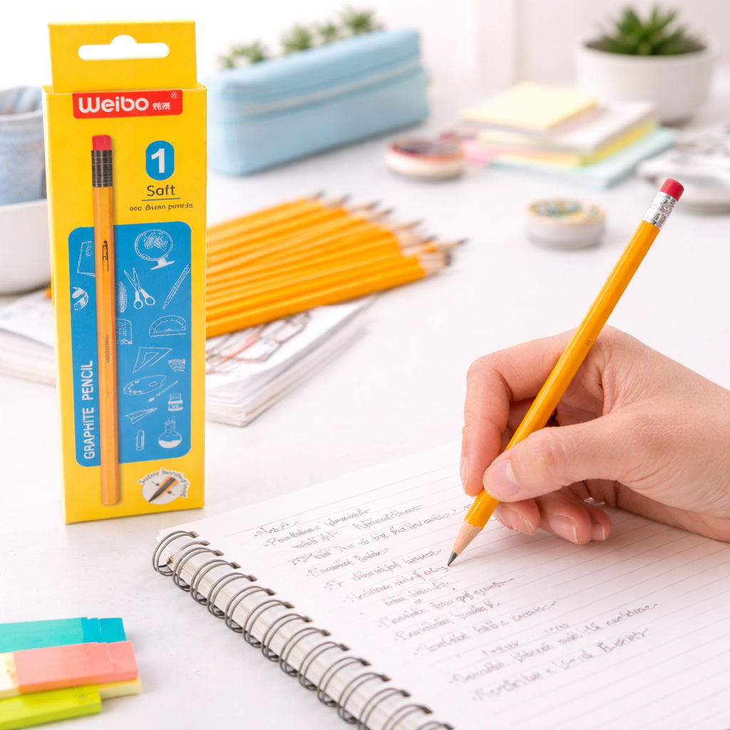 Weibo HB Graphite Pencils 12 Pack – Soft Writing Drawing Pencils