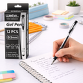 Weibo Gel Pens 12 Pack – 0.5mm Smooth Writing Pens (Blue, Red, Black)