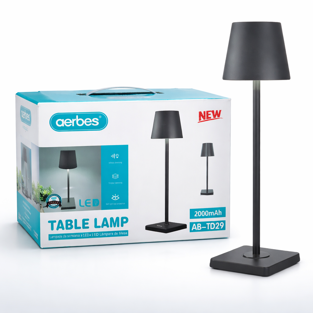 Aerbes LED Table Lamp AB-TD29 – Rechargeable Touch Lamp with Dimming (2000mAh)
