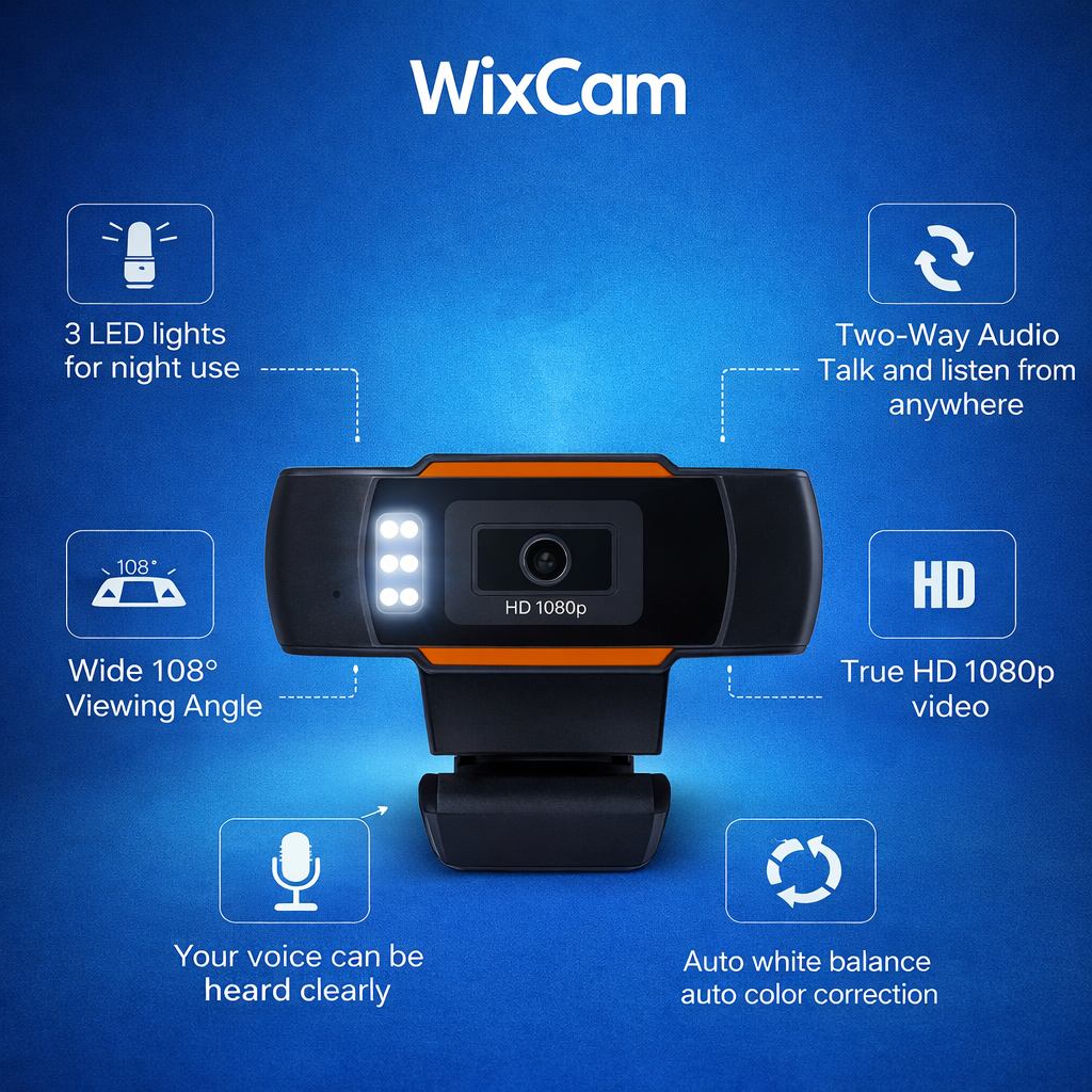 HD 1080P USB Webcam with Mic