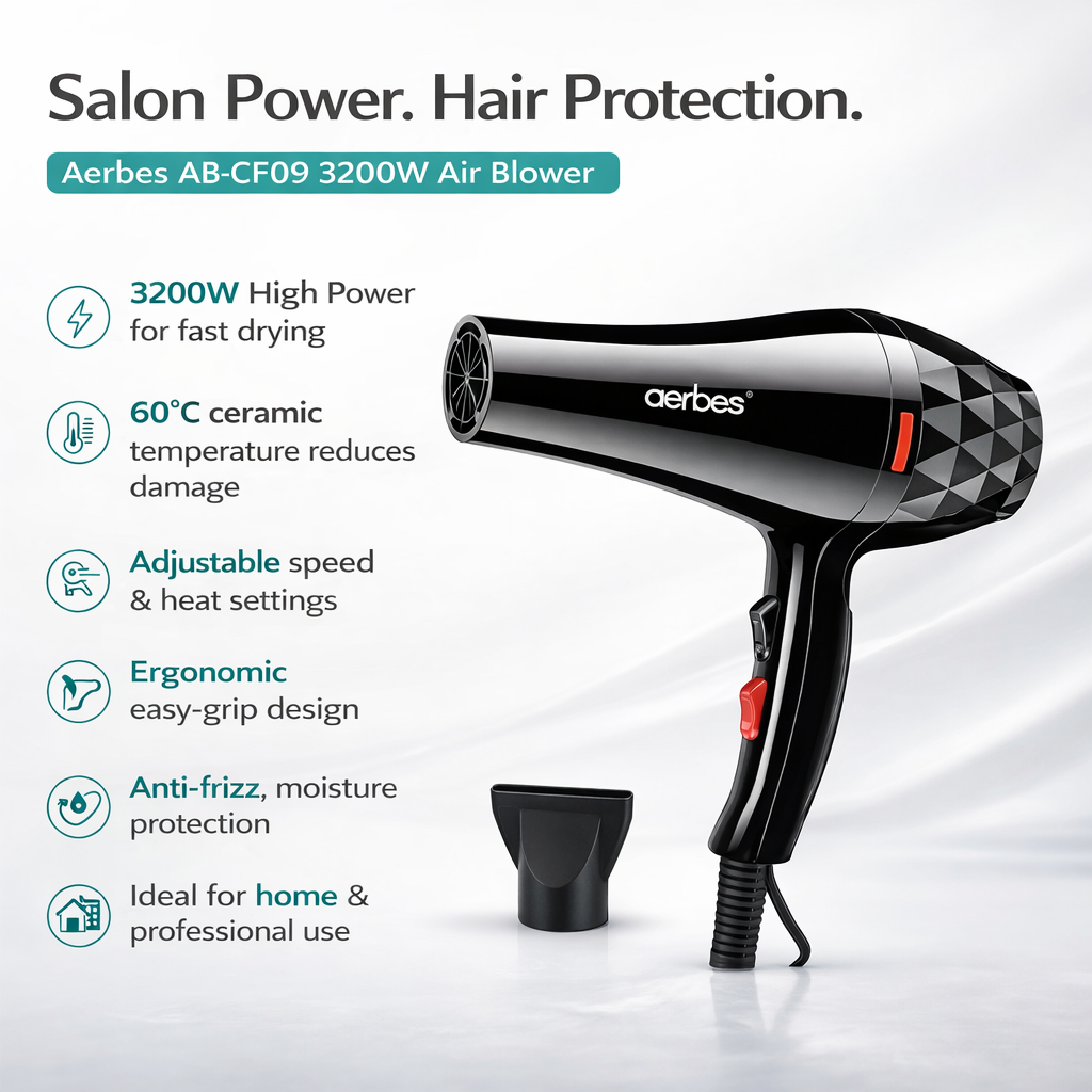 Aerbes 3200W Hair Dryer AB-CF09