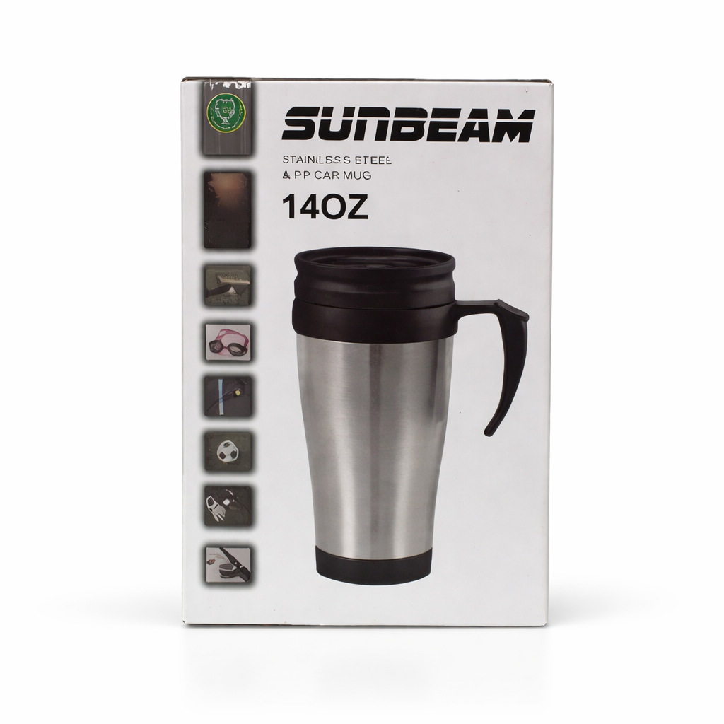 Sunbeam 14oz Stainless Steel Travel Mug with Handle Car Cup Compatible