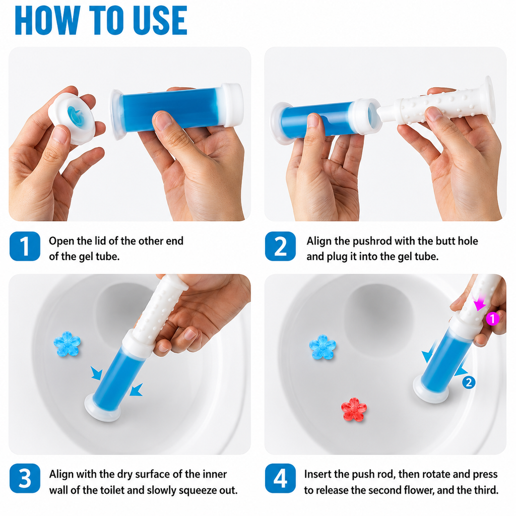 Power Gel Scented Toilet Cleaner Stamp – 1 Gel Tube (Random Colour & Fragrance)